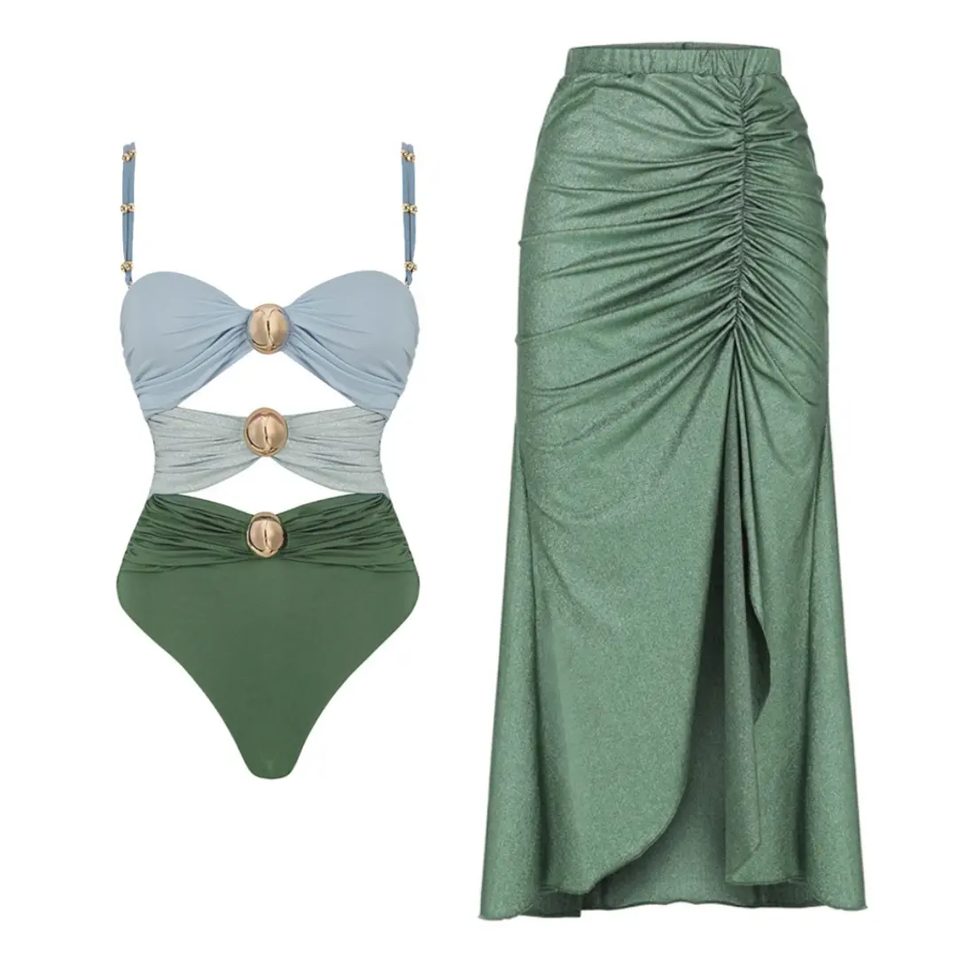 King Mcgreen Star 3D Flower Bikini Set Vintage Print Brazilian Biquini Swimwear Women Bathing Suit Dress Summer Beach Skirt