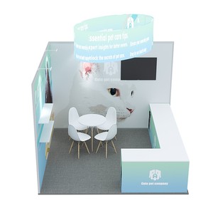 Cabina de feria comercial modular de aluminio personalizada de 10*10 pies con exhibición de pancarta de techo - Product Image 5