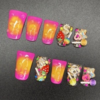 Faux ongles roses faits main à la française, à presser, de haute qualité, en acrylique 3D épais, design de salon, vente en gros, fournitures de luxe pour ongles à presser