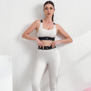 Conjunto de pantalones de <span class=keywords><strong>yoga</strong></span> y pilates para mujer, de comercio exterior, con cintura elástica hasta el tobillo, chaleco sin mangas en forma de Y, y almohadilla para el pecho, ideal para verano en Europa y América. - Product Image 5