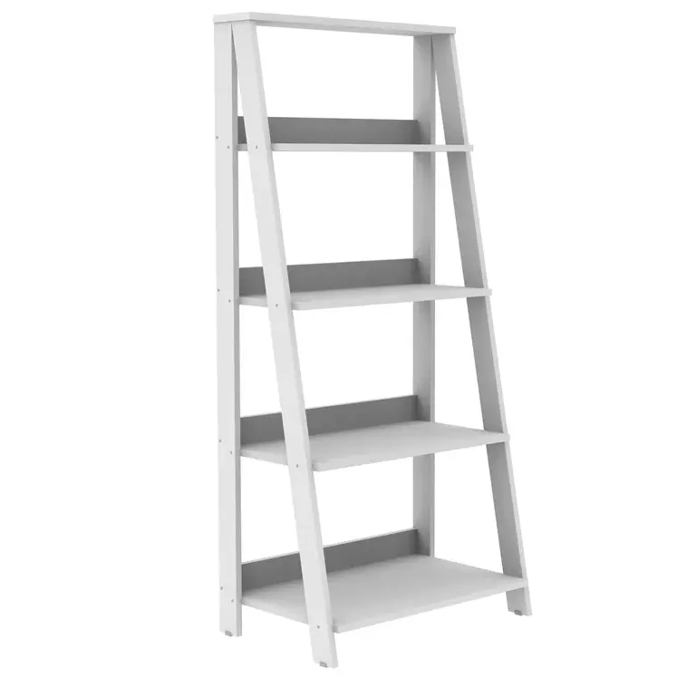 55 ''H X 24.1'' W Ladder Boekenkast Met Rommelig Hoek En Vier Planken Display Boekenplank En Scheidingswand opslag