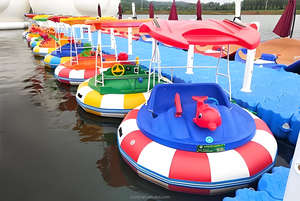 Jeux de parc aquatique adulte électrique rond Ufo autos tamponneuses gonflables équipement de bateau à vendre - Product Image 6