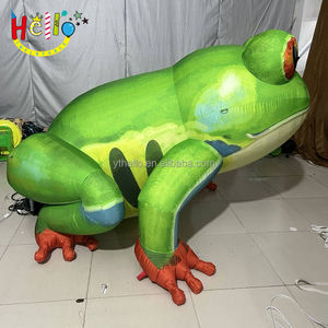 Modèle animal de dessin animé de grenouille gonflable de ballon de grenouille d'explosion verte mignonne avec des yeux exorbités - Product Image 3