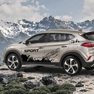 2 pegatinas de vinilo Cyberpunk para coche 4x4, calcomanías deportivas de montañismo para Hyundai Tucson 2017-2023 - Product Image 3