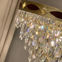 Lustre en cristal K9 moderne de luxe personnalisé en fer, luminaire suspendu en cristal doré, LED 110-240V, garantie de 2 ans, pour la maison, le bureau, le hall