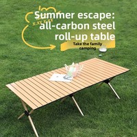 Table pliante X-Leg en acier carbone pour camping et pique-nique, avec plateau alvéolé, épaissie et stable, idéale pour l'extérieur et l'e-commerce