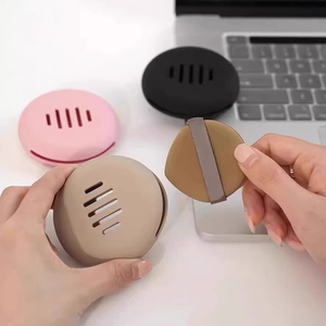 Pochette à maquillage en silicone avec logo personnalisé, design ouvert, porte-éponge à maquillage, boîte de rangement cosmétique portable en silicone - Product Image 1