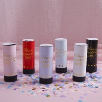 Cañón de Confeti para Fiestas y Bodas, Lanzador de Confeti Cilíndrico Pequeño, Manual, con Manivela, Regalo, Lluvia de Pétalos