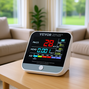 Moniteur de qualité de l'air Vevor 8 en 1, PM2.5, HCHO, TVOC, température, humidité, intérieur/extérieur, écran LCD, modèle de comptoir - Product Image 2