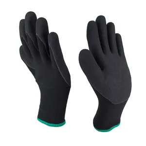 Gants de construction finis en latex Gants de travail enduits de latex de sécurité industrielle Gants d'hiver