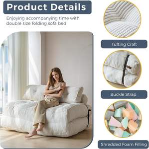 Sofá cama plegable, silla convertible con almohada, colchón plegable, silla plegable portátil, cama cómoda, sofá de suelo, salón - Product Image 5