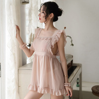 Tablier de cuisine Transparent en maille pour adultes, robe de femme Cosplay, uniforme de femme de ménage française, tabliers de serveuse pour Bar princesse