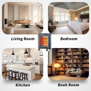 Radiateur infrarouge à quartz portable autoportant 220V 1200W/2400W en plastique et métal avec contrôle mécanique et protection contre l'overchauffement et la basculation - Product Image 4