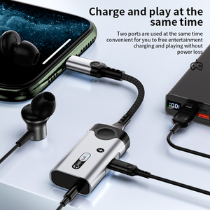 Adaptateur audio stéréo 2 en 1 avec prise 3.5mm et port de charge 2.4A pour <span class=keywords><strong>iPhone</strong></span> Adaptateur séparateur de prise pour écouteurs <span class=keywords><strong>Convertisseur</strong></span> de charge - Product Image 5