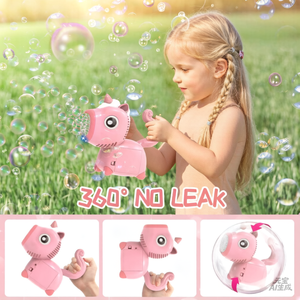 Machine à <span class=keywords><strong>bulles</strong></span> électrique licorne et pistolet, souffleur automatique 13 trous, jouet en plastique rose et bleu pour filles - Product Image 5