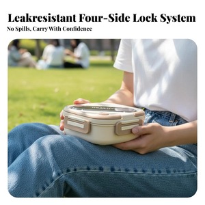 <b>Compartment</b> <b>Lunch</b> <b>Box</b> Plastic Portable Lunchbox Students Office Bento <b>Box</b> Microwave Food Containers with Chopsticks and Spoon - Product Image 4