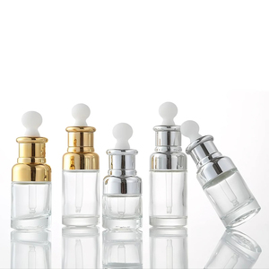 Botella Cosmética de Vidrio Transparente de Lujo Capot de 20ml, 30ml, 50ml con Gotero de Aluminio para Suero y Aceites Esenciales, Diseño Elegante - Product Image 2