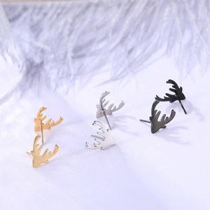 Animal <strong>Stud</strong> <strong>Earrings</strong> Deer Cat Flamingo Hedgehog Stainless Steel Gold Silver <strong>Black</strong> Mini <strong>Earring</strong> for Women - Product Image 5