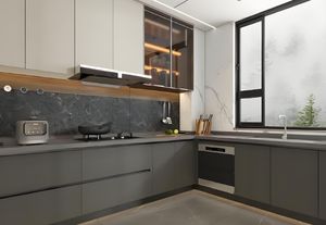 Venta al por mayor gabinetes de cocina modernos personalizados gabinetes de cocina modulares de madera montados en la pared para Villa buen precio - Product Image 3