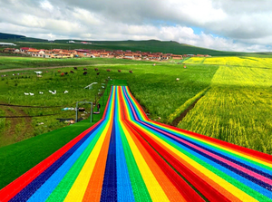 Colorido tobogán de plástico, nuevo y único, atracción turística para parques de diversiones, gran tobogán para niños - Product Image 1