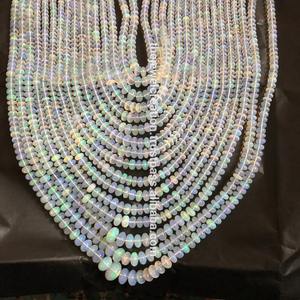 6mm 8mm 10mm pierre d'opale éthiopienne naturelle lisse Rondelle perles de pierres précieuses brin AAA qualité en vrac en gros fabrication de bijoux en ligne - Product Image 1
