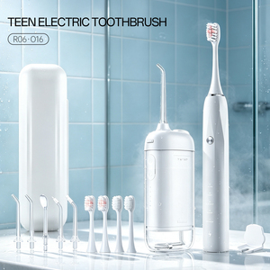 <span class=keywords><strong>Cepillo</strong></span> de Dientes Eléctrico 2 en 1 Profesional y <span class=keywords><strong>Irrigador</strong></span> Bucal Portátil con 10 Cabezales de Repuesto para Viajes - Product Image 1