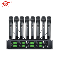 Microphone sans fil professionnel JBL Mv7 à col de cygne métallique, longue portée, 8 canaux, double micro flottant 1x2 pour KTV
