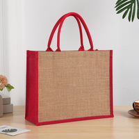 Offre spéciale, sac de jute recyclé, sacs fourre-tout avec poignées avec impression personnalisée, sacs à main en lin