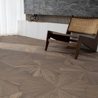 Parquet en noyer noir à feuilles de lotus, bois massif, incrustation de forme spéciale, parquet multicouche en bois d'ingénierie