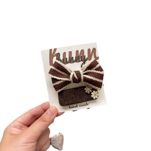 Nuevo lazo versátil de tela color café con forma de corazón para niñas, accesorio para el cabello estilo coreano para niñas pequeñas. - Product Image 5