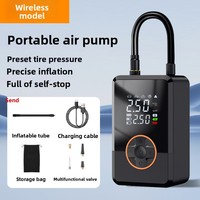 Wireless Portable Car Tire Inflator Digital Display Electric Air Pump with LED Light, Outdoor Emergency Vehicle Tire Inflator