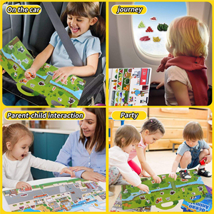 Livre d'autocollants DIY pour enfants : Développement de la concentration, amovible et réutilisable, livre silencieux pour l'entraînement à la concentration - Product Image 3