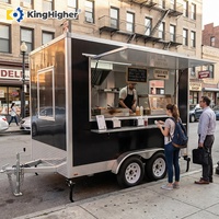 Remorque alimentaire commerciale entièrement équipée, sur mesure, carrée et fermée, avec cuisine complète pour la restauration, le café et le barbecue