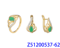 Ensemble de bijoux solitaires FJ Fallon Fashion Jewelry avec bagues plaquées or rose, base en laiton bicolore