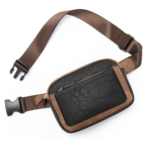 Bolso de Cintura Impermeable de Cuero PU, Bolso Cruzado Deportivo para Mujer, Moda Transfronteriza, Diseño Retro con Bloques de Color - Product Image 5