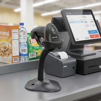 Lecteur de codes-barres 1D portable MJ2808AT, filaire, détection automatique, robuste, avec support en option pour l'inventaire