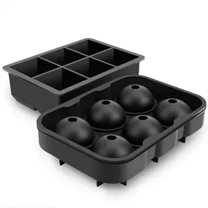 Herbruikbare Bpa Gratis Siliconen Ijsblokjedienbladen Set Van 2 Spere Ice Ball Maker Grote Vierkante Mallen