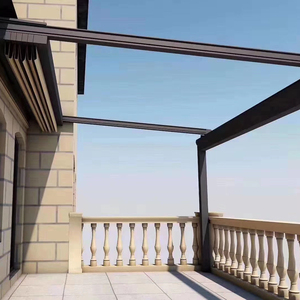 Parasol de pérgola de aluminio con techo de persianas moderno personalizado, toldo de techo de pérgola plegable impermeable, pérgola motorizada - Product Image 4