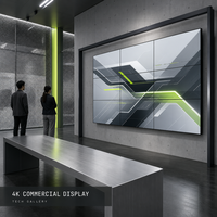Layar Video Wall LCD IPS 46 Inci Ekonomis dengan Bezel 3.5mm, Layar Sambung Digital Signage, Garansi 2 Tahun untuk Ruang Rapat Sekolah