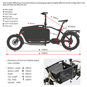 Nuovissima Bicicletta Cargo con Telaio in Lega di Alluminio, 9 Velocità, Freni a Disco Idraulici, Capacità di Carico 180kg, Bici per Pendolari e Famiglie - Product Image 3