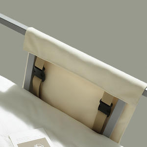 Sac de rangement suspendu en coton, blanc cassé et kaki, rectangulaire, avec crochets, 100 % coton, organisateur de chevet pour dortoir - Product Image 4