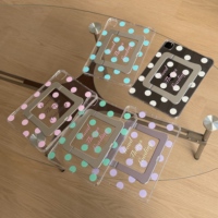 Pola Polka Dot Warna Kontras Cocok untuk Casing Pelindung Tablet Apple iPad A16/10 Generasi Pro11 New Stand Air8 Mini6