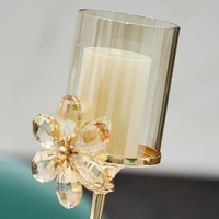 Bougeoir en verre de luxe léger style européen maison rétro aux chandelles accessoires de dîner nordique romantique bougeoir en cristal rose