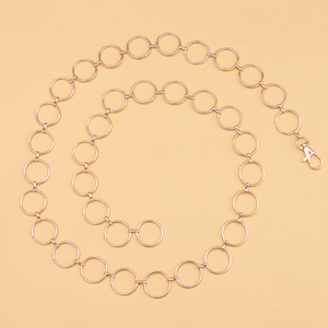 Cadena de Cintura de Una Sola Capa con Anillo Circular Dorado de Aleación de Zinc, Estilo Punk, para Uso Diario, Cadena Corporal de Moda - Product Image 3