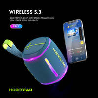 Altavoz Bluetooth Portátil Hopestar P63 de 10 W, Resistente al Agua IPX6, Luces RGB Inteligentes, Graves Profundos, Radio FM, Sonido de 360° para Viajes al Aire Libre