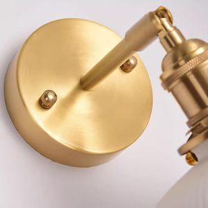 Retro Brushed Brass <b>Sconce</b> <b>Wall</b> <b>Lights</b> Fixture for Home E27*1 White Ceramic Shade Decorative <b>Wall</b> Lamps Interior Indoor Modern - Product Image 5