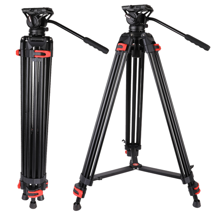 Coman Professional Heavy Duty Aluminum Tripod 1890mm Video Tripod 360 Degree Q5S Fluid Head With Carry Bag