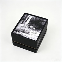 Boîte cadeau rectangulaire en carton mat imprimé de luxe, matériaux recyclés, décorée d'un ruban, pour le rangement de cosmétiques