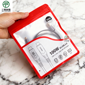 3 Side Seal Aluminum Foil Slider mobile accessories <b>packaging</b> <b>Bags</b> | Zipper Reusable <b>Packaging</b> for electronic accessories - Product Image 5