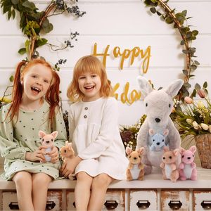 Jouets en peluche <span class=keywords><strong>kangourou</strong></span> personnalisés, lot de 5, 12 pouces, maman, bébé et <span class=keywords><strong>poche</strong></span>, sans rembourrage, peluche courte, 0-24 mois, Pâques, bébé - Product Image 6